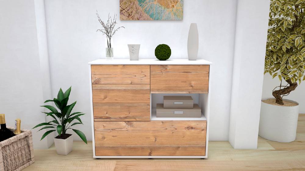 Stil Zeit Möbel Sideboard Coco, Pinie (92x79x35cm) Kauf eins, bekomm eins gratis