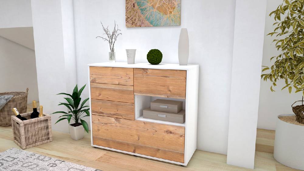 Stil Zeit Möbel Sideboard Coco, Pinie (92x79x35cm) Kauf eins, bekomm eins gratis