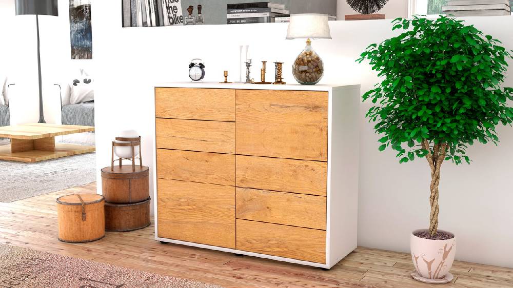 Stil Zeit Möbel Sideboard Circe, Eiche (92x79x35cm) Tägliche Deals