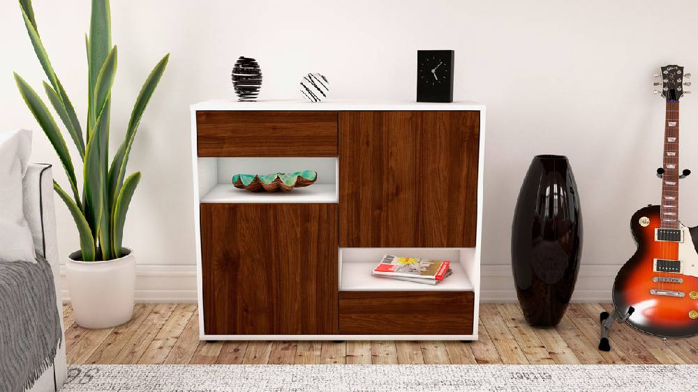 Stil Zeit Möbel Sideboard Carmelina, Walnuss (92x79x35cm) Riesige Ersparnisse