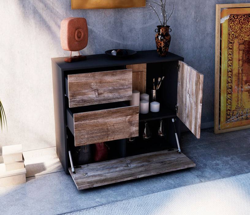 Stil Zeit Möbel Sideboard Deanna, Eiche (92x79x35cm) Tiefpreis