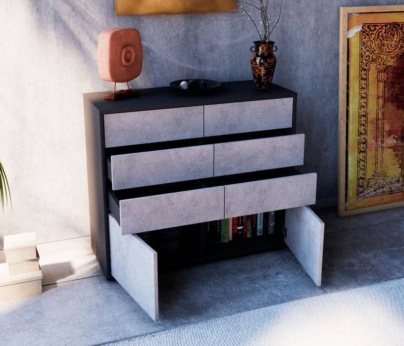Stil Zeit Möbel Sideboard Celeste, Beton (92x79x35cm) Super Sparpreis