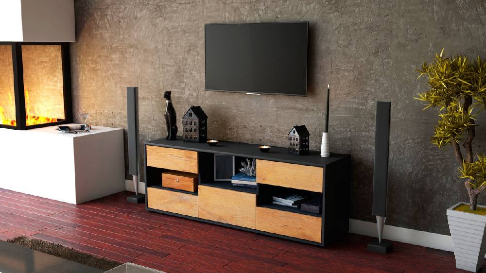 Stil Zeit Möbel Lowboard Annunziata, Eiche (136x49x35cm) JETZT KAUFEN