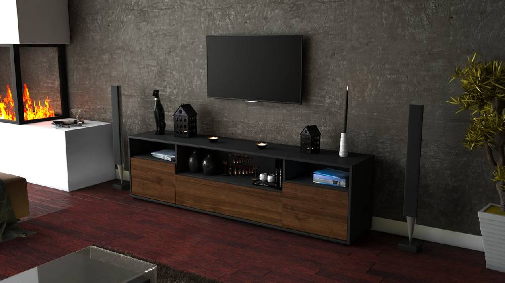 Stil Zeit Möbel Lowboard Bionda, Walnuss (180x49x35cm) Bis zu 65% Rabatt