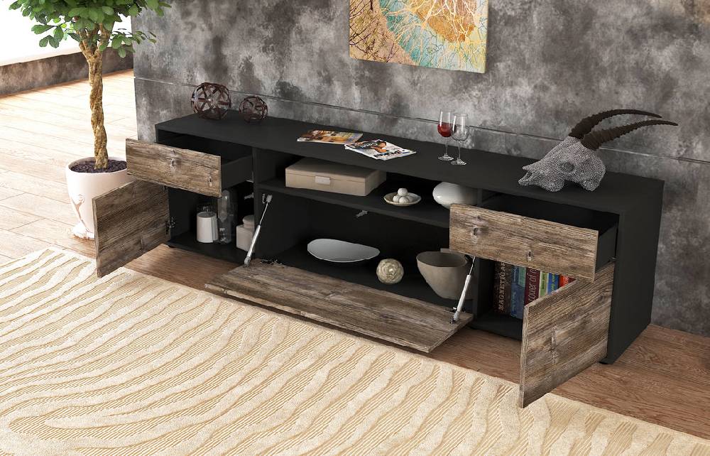 Stil Zeit Möbel Lowboard Bernadetta, Treibholz (180x49x35cm) Sonderangebot der Fabrik