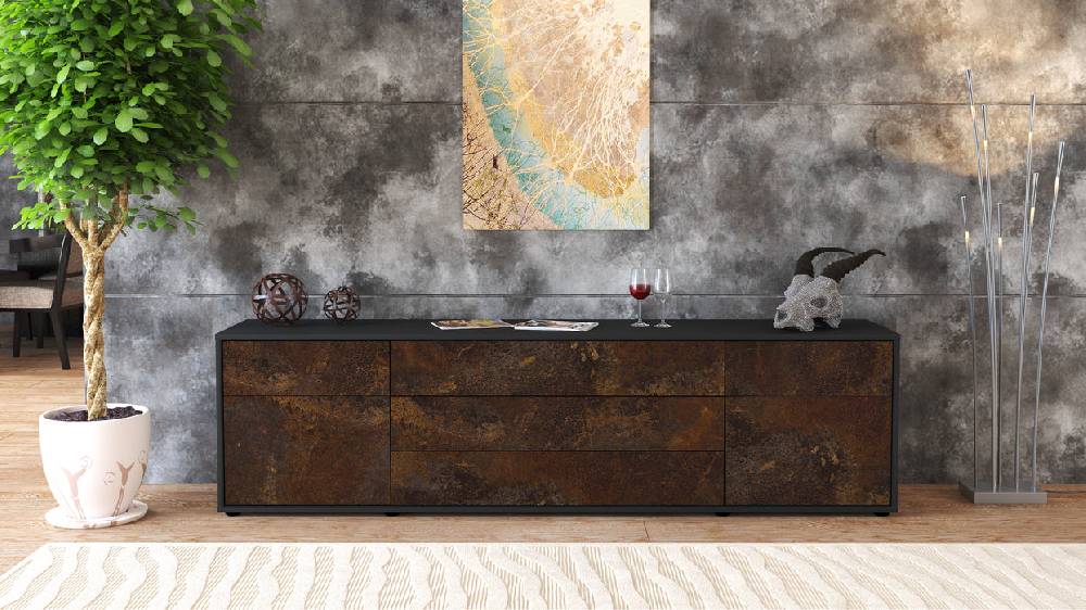 Stil Zeit Möbel Lowboard Benita, Rost (180x49x35cm) Bis zu 55% Rabatt