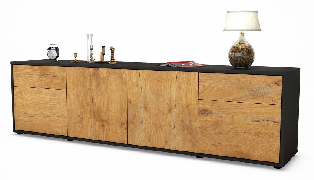 Stil Zeit Möbel Lowboard Benedetta, Eiche (180x49x35cm) Discount Store für neue Produkte