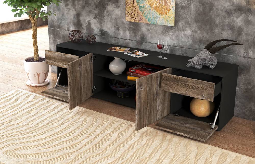 Stil Zeit Möbel Lowboard Benedetta, Eiche (180x49x35cm) Discount Store für neue Produkte