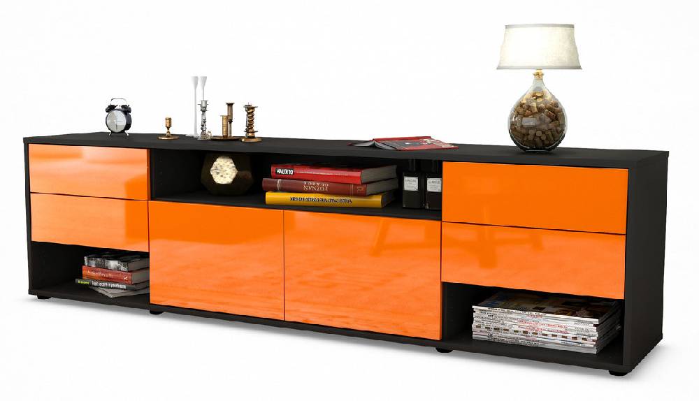 Stil Zeit Möbel Lowboard Barbara, Orange (180x49x35cm) Nur noch ein Tag übrig