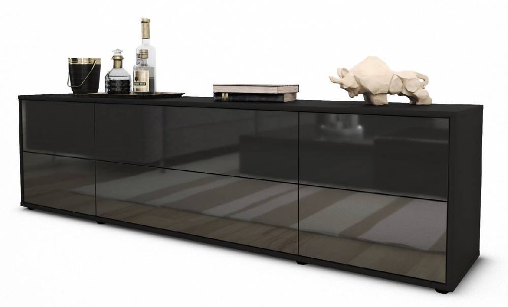 Stil Zeit Möbel Lowboard Assunta, Grau (180x49x35cm) Super Rabatt