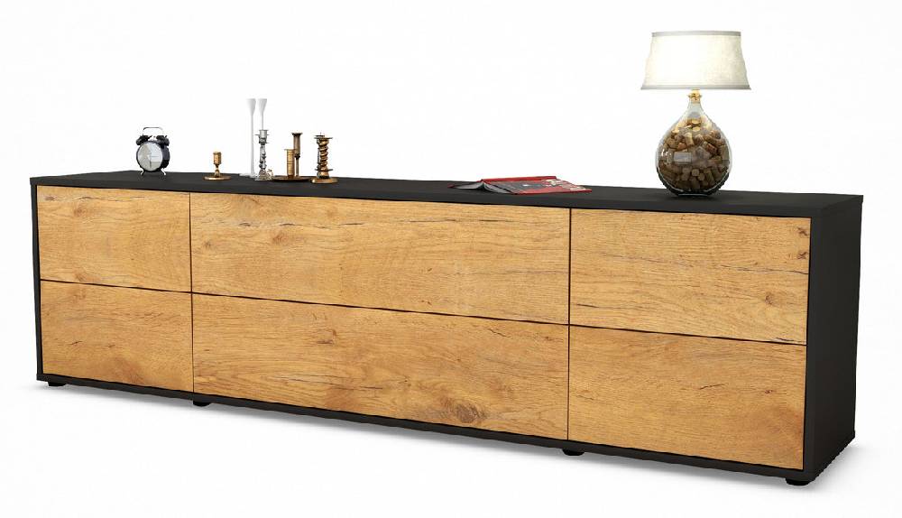 Stil Zeit Möbel Lowboard Assunta, Eiche (180x49x35cm) Riesige Rabatte