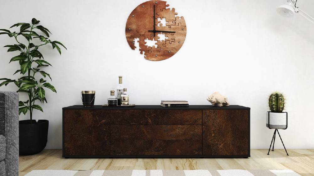 Stil Zeit Möbel Lowboard Ariella, Rost (180x49x35cm) Fabrikladen