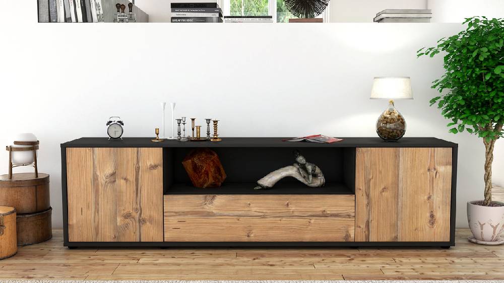 Stil Zeit Möbel Lowboard Arbnora, Pinie (180x49x35cm) Black Friday Preise