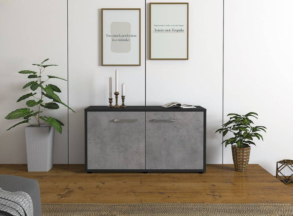 Stil Zeit Möbel Lowboard Ada, Beton mit Griffen (92x49x35cm) Auslauf