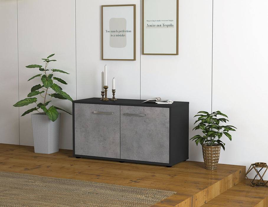 Stil Zeit Möbel Lowboard Ada, Beton mit Griffen (92x49x35cm) Auslauf