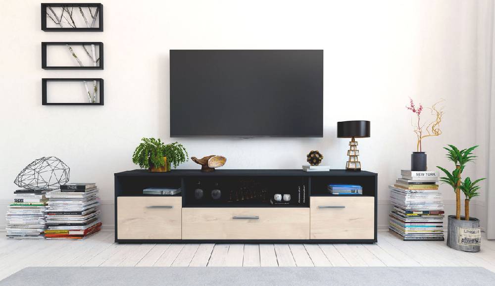 Stil Zeit Möbel Lowboard Bionda, Zeder mit Griffen (180x49x35cm) Hotsell