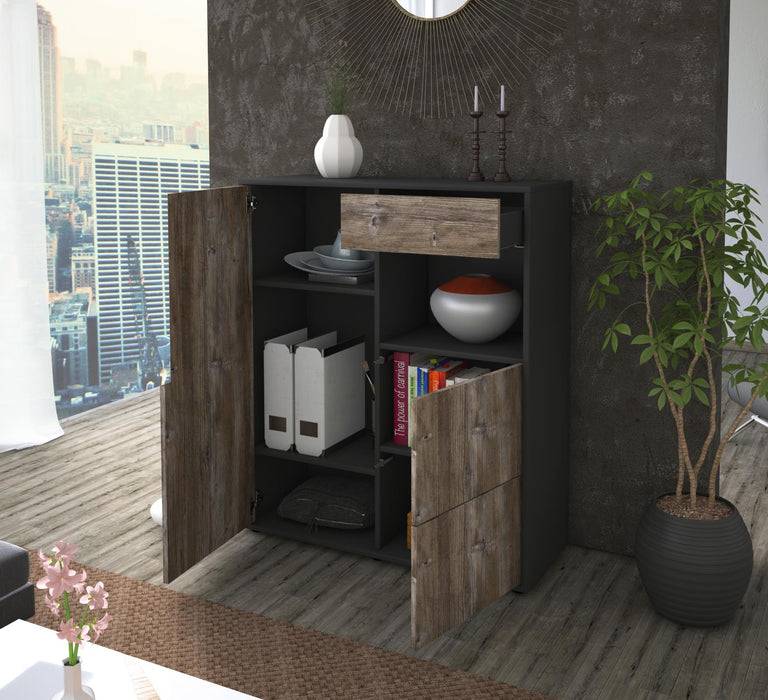 Stil Zeit Möbel Highboard Lucia ,Treibholz (92x108x35cm) Kostenloser Versand