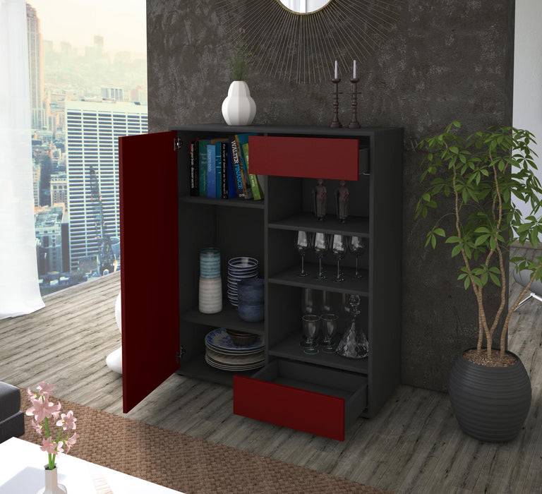 Stil Zeit Möbel Highboard Luana ,Türkis (92x108x35cm) Limitierter Zeitrabatt