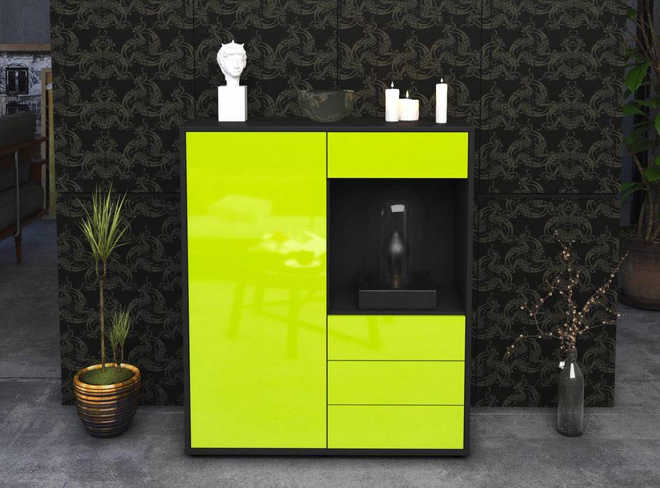 Stil Zeit Möbel Highboard Lorella ,Grün (92x108x35cm) Fabrikpreis