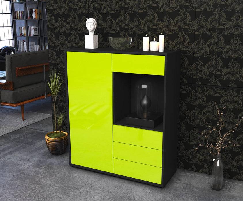 Stil Zeit Möbel Highboard Lorella ,Grün (92x108x35cm) Fabrikpreis