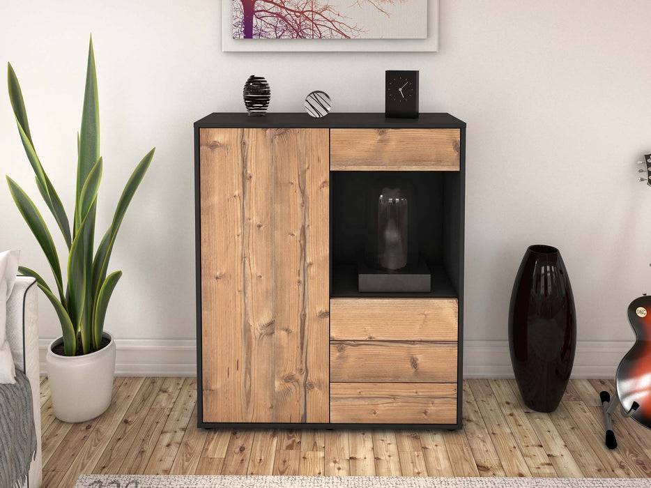 Stil Zeit Möbel Highboard Lorella ,Pinie (92x108x35cm) Sonderangebot