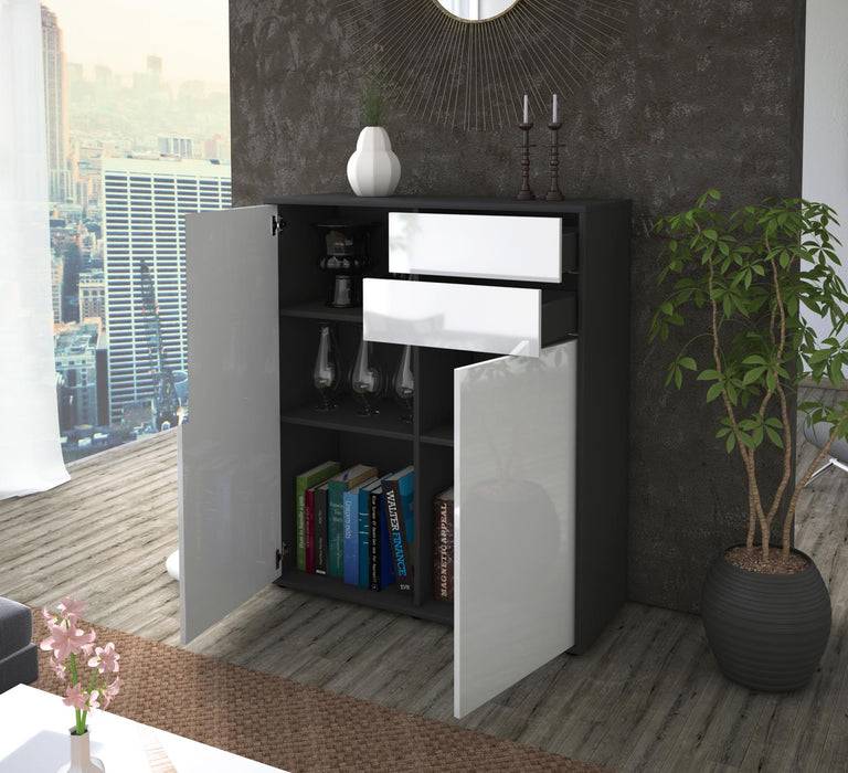 Stil Zeit Möbel Highboard Lisann ,Weiß (92x108x35cm) Rabatt