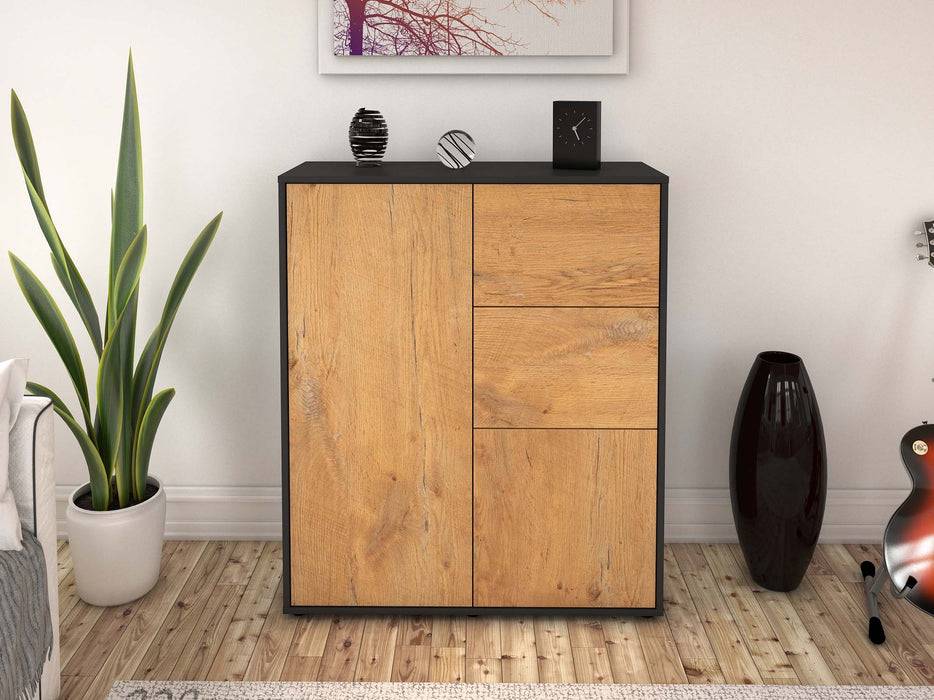 Stil Zeit Möbel Highboard Letizia ,Eiche (92x108x35cm) Versandkostenfrei