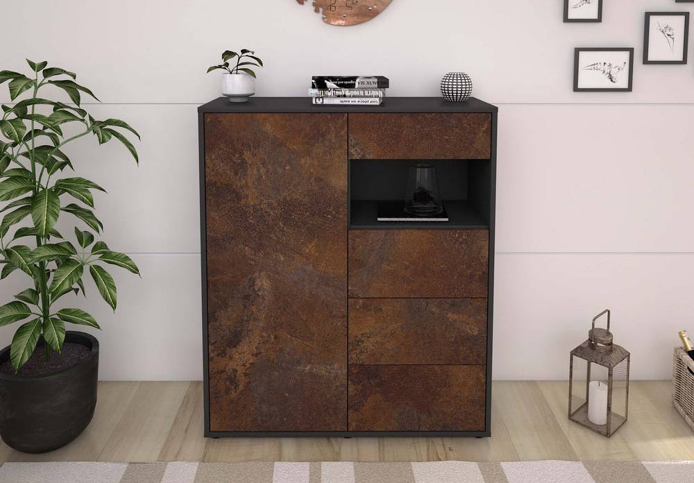 Stil Zeit Möbel Highboard Lavinia ,Rost (92x108x35cm) Großer Ausverkauf