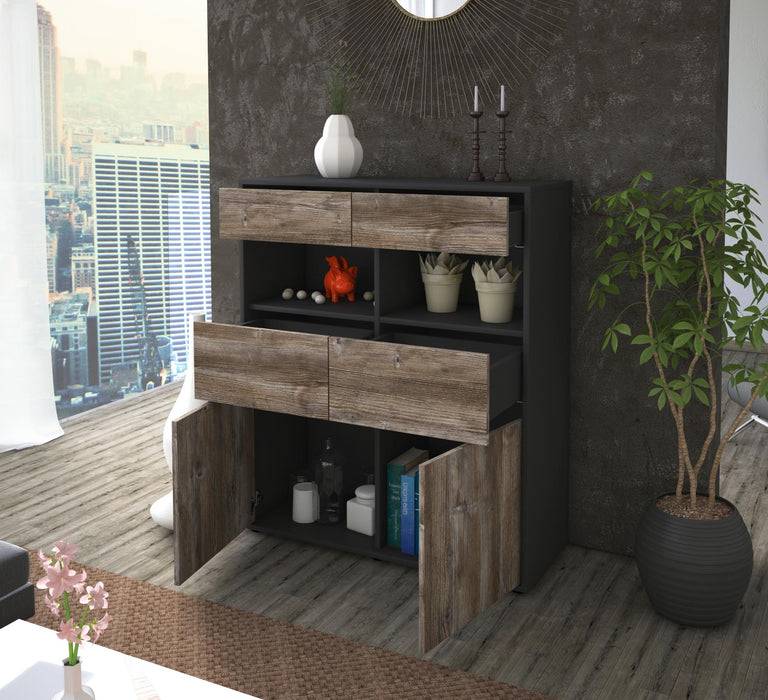 Stil Zeit Möbel Highboard Karolin ,Eiche (92x108x35cm) Flash Sale
