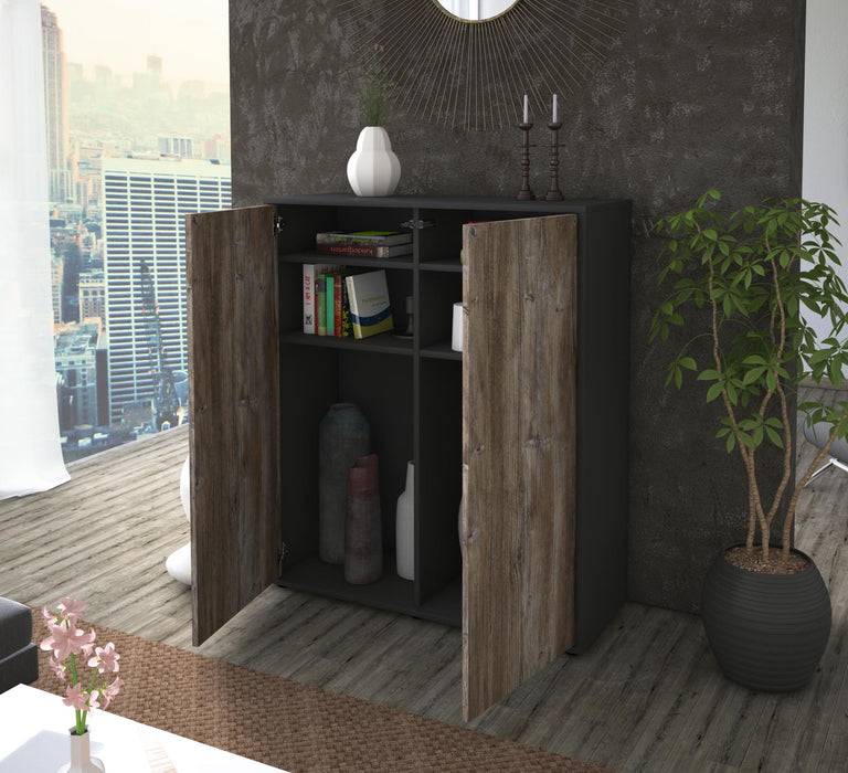 Stil Zeit Möbel Highboard Gioia ,Walnuss (92x108x35cm) Exklusivangebot