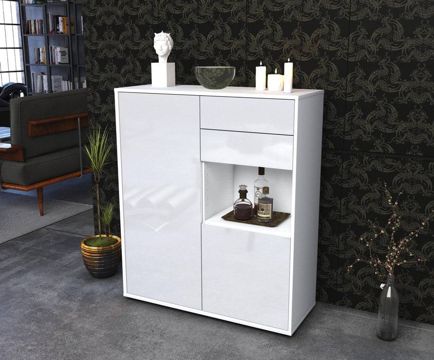 Stil Zeit Möbel Highboard Leona ,Weiß (92x108x35cm) Muttertagsangebot