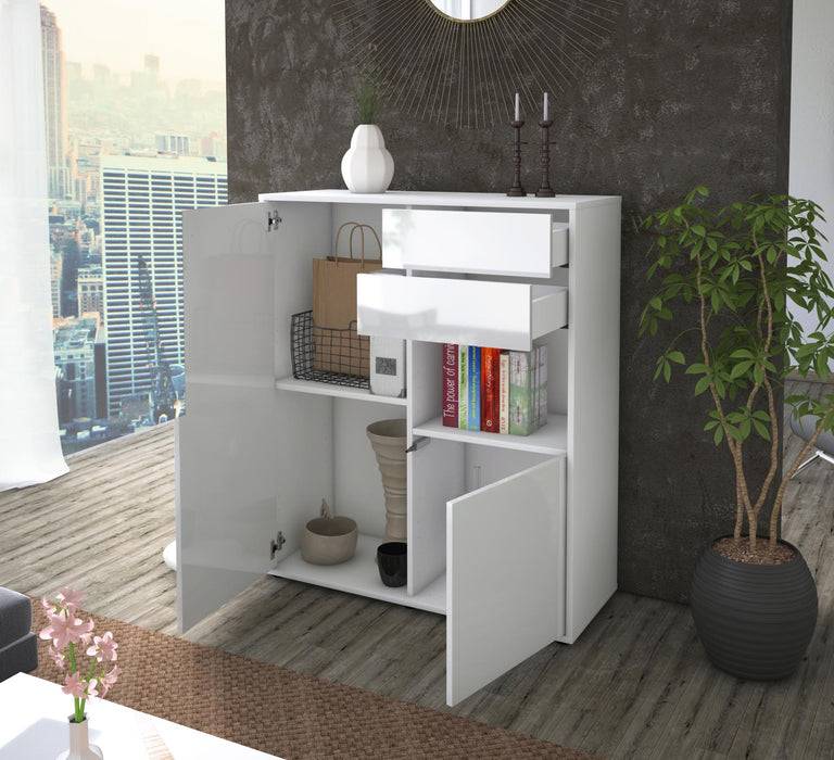 Stil Zeit Möbel Highboard Leona ,Weiß (92x108x35cm) Muttertagsangebot