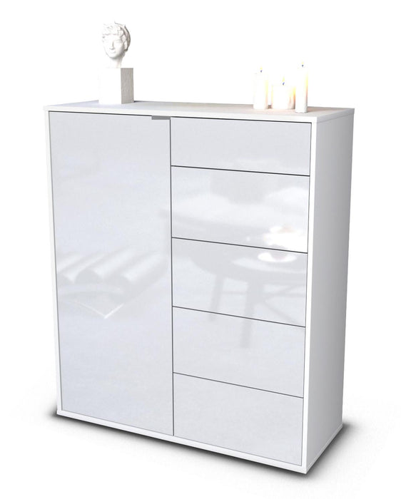 Stil Zeit Möbel Highboard Laura ,Weiß (92x108x35cm) Vatertagsangebot