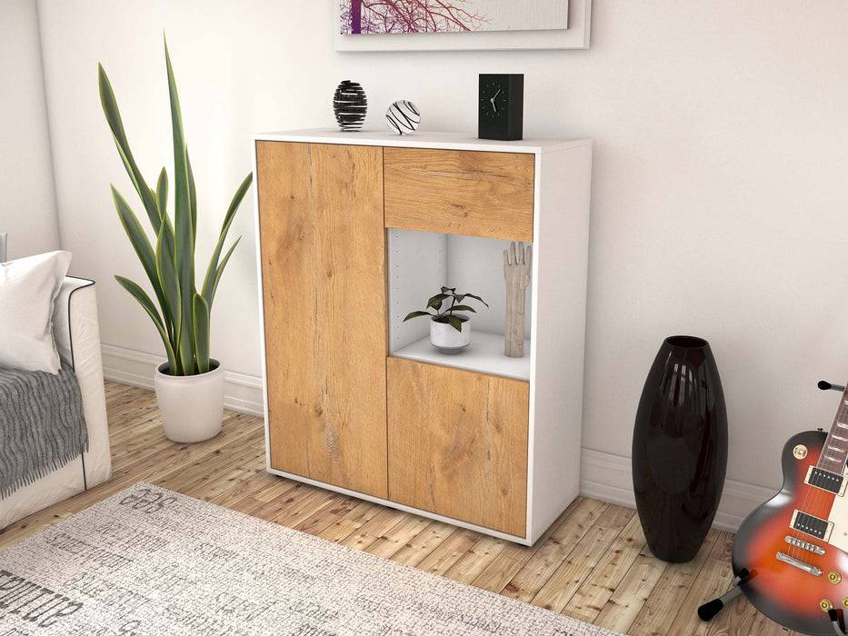 Stil Zeit Möbel Highboard Larina ,Eiche (92x108x35cm) Valentinstagsangebot