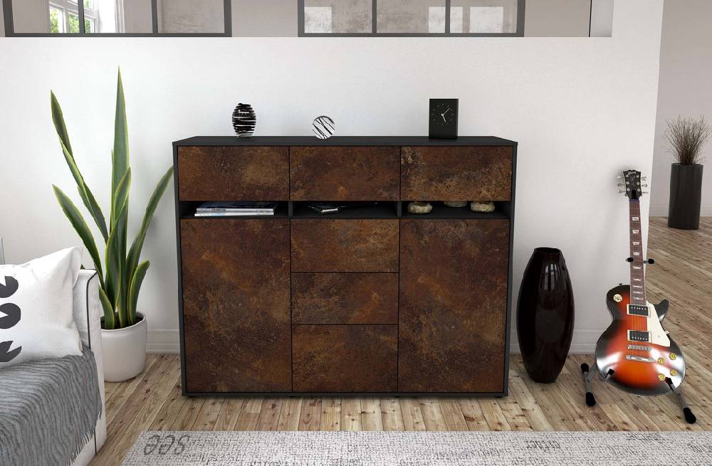 Stil Zeit Möbel Highboard Viviana ,Rost (136x108x35cm) Lagerräumung