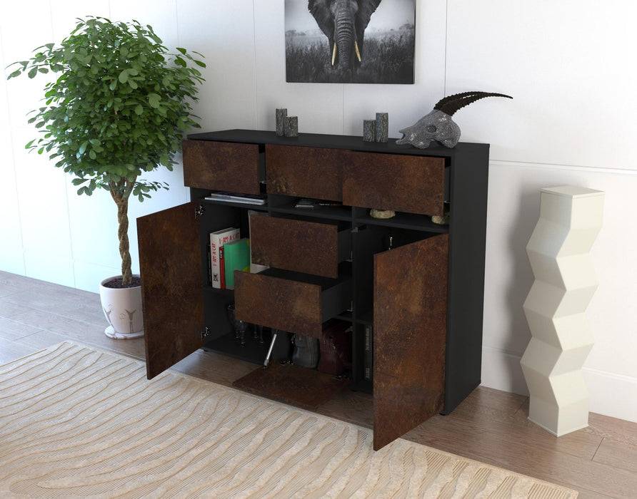 Stil Zeit Möbel Highboard Viviana ,Rost (136x108x35cm) Lagerräumung
