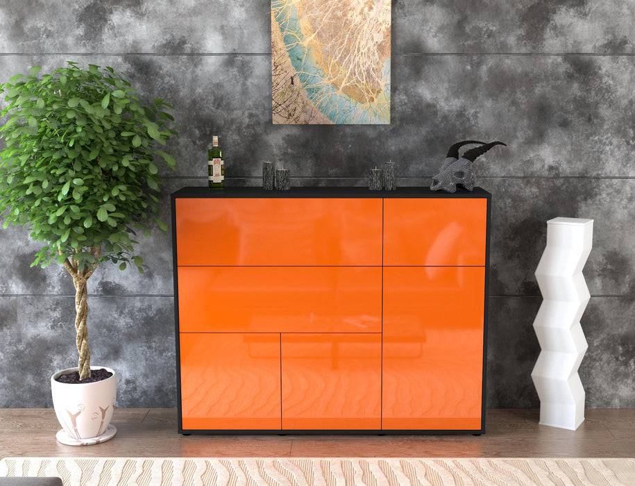 Stil Zeit Möbel Highboard Valentina ,Orange (136x108x35cm) Online Outlet