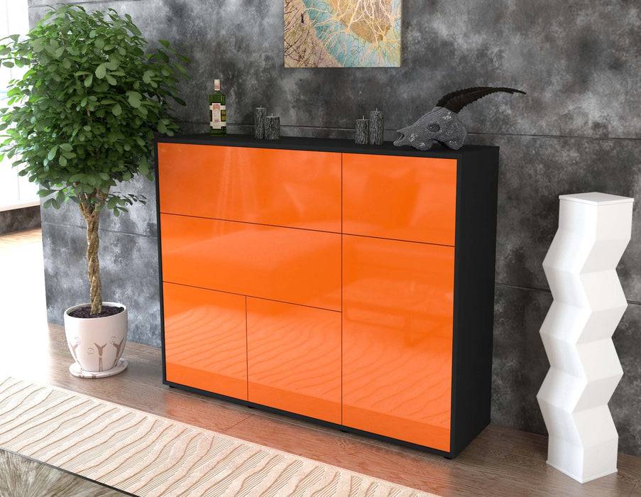 Stil Zeit Möbel Highboard Valentina ,Orange (136x108x35cm) Online Outlet