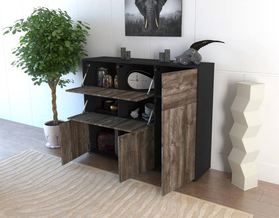 Stil Zeit Möbel Highboard Valentina ,Eiche (136x108x35cm) Zeitlich begrenztes Angebot