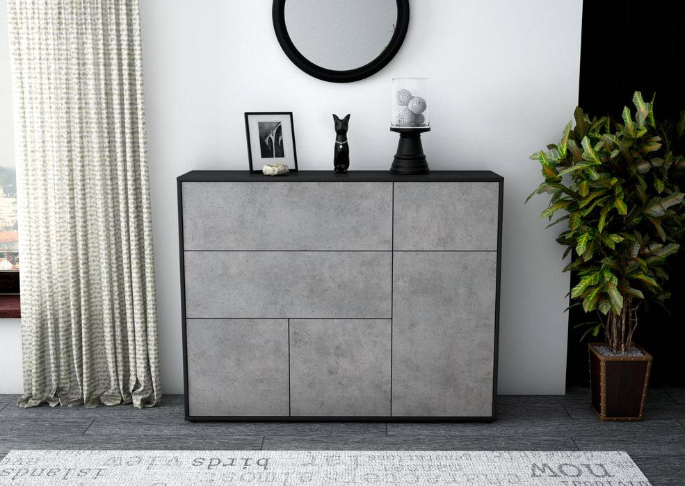 Stil Zeit Möbel Highboard Valentina ,Beton (136x108x35cm) Exklusive Angebote