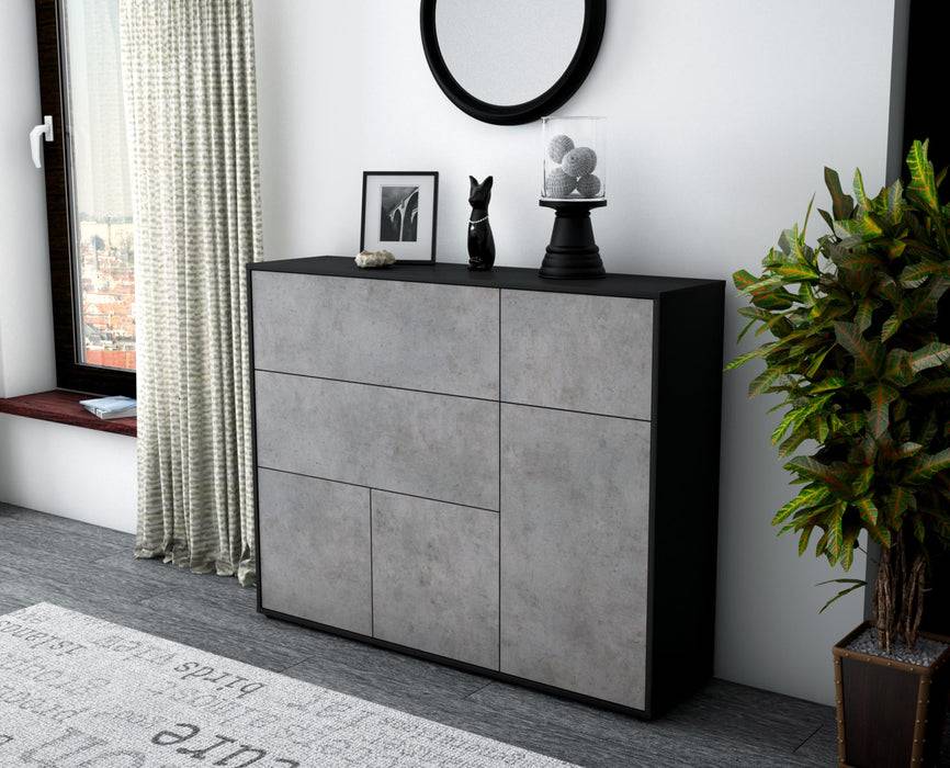 Stil Zeit Möbel Highboard Valentina ,Beton (136x108x35cm) Exklusive Angebote