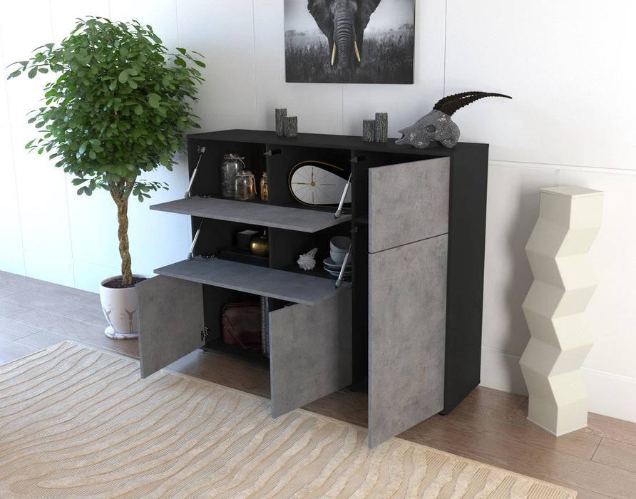 Stil Zeit Möbel Highboard Valentina ,Beton (136x108x35cm) Exklusive Angebote