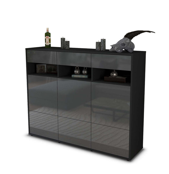 Stil Zeit Möbel Highboard Tosca ,Grau (136x108x35cm) Blitzangebot