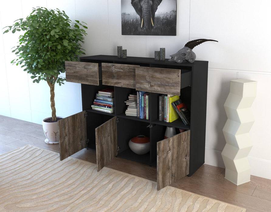 Stil Zeit Möbel Highboard Tessa ,Eiche (136x108x35cm) Bestseller