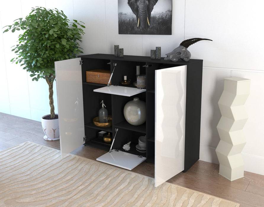 Stil Zeit Möbel Highboard Priscilla ,Grau (136x108x35cm) Sonderangebote