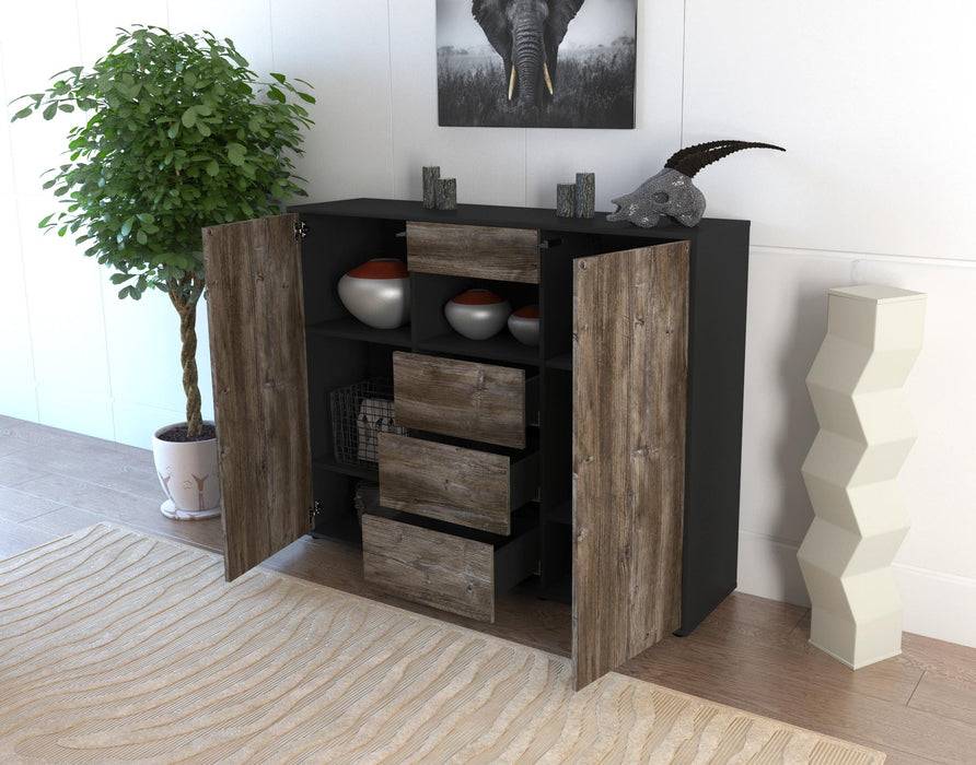 Stil Zeit Möbel Highboard Ornella ,Eiche (136x108x35cm) Riesige Ersparnisse