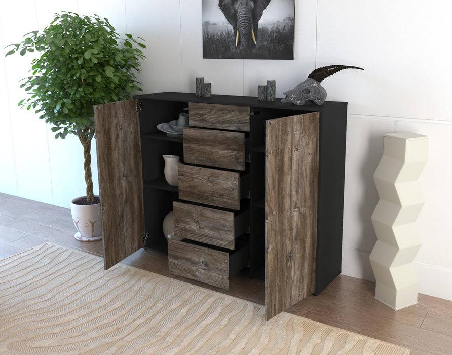 Stil Zeit Möbel Highboard Nina ,Eiche (136x108x35cm) VIP-Rabatte