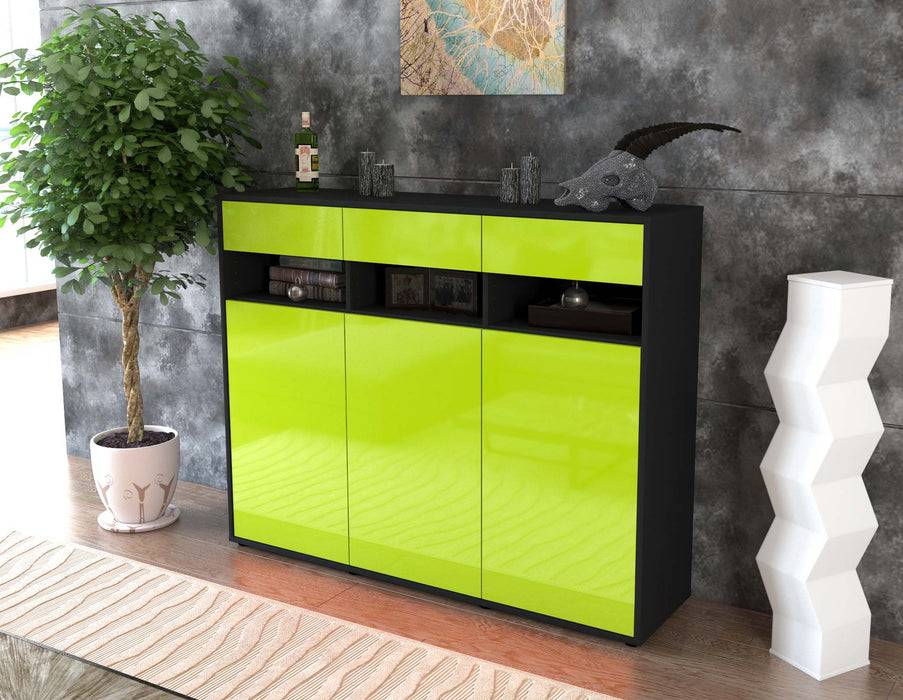 Stil Zeit Möbel Highboard Marlene ,Grün (136x108x35cm) Tiefpreis