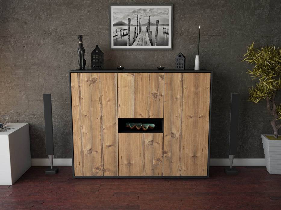 Stil Zeit Möbel Highboard Maila ,Pinie (136x108x35cm) Super Sparpreis