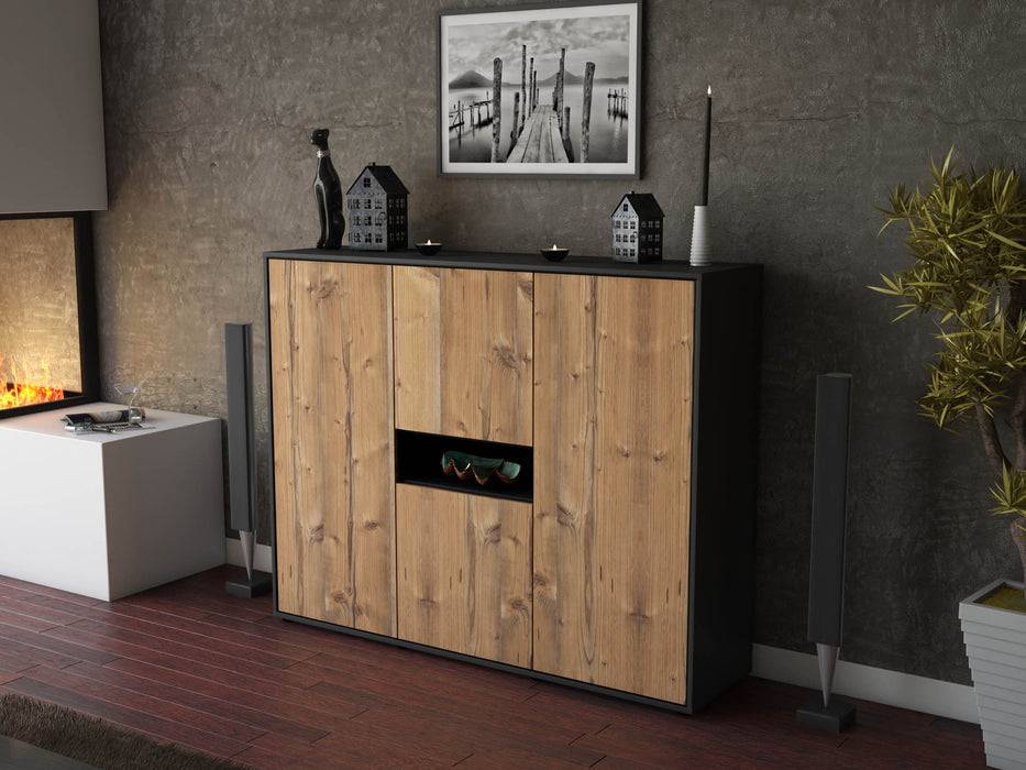 Stil Zeit Möbel Highboard Maila ,Pinie (136x108x35cm) Super Sparpreis